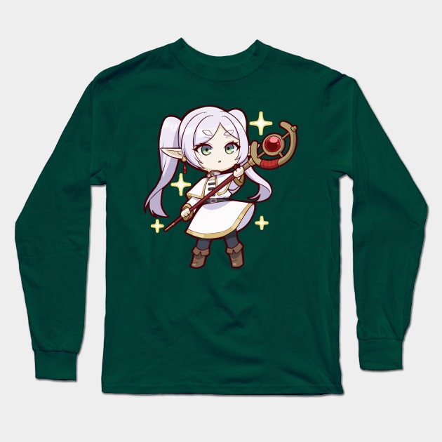 Frieren - Frieren Chibi Long Sleeve T-Shirt by Despuntater